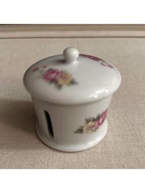 Vintage Gift Co. Porcelain Posatge Stamp dispenser roses pattern